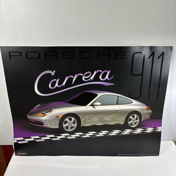Vintage 1998 Porsche Carerra 911 Poster Tangerine Press Ron Kimball 18x24” - Picture 1 of 10
